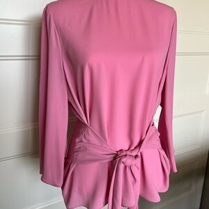 Worthington Pink Blouse with Tie Accent